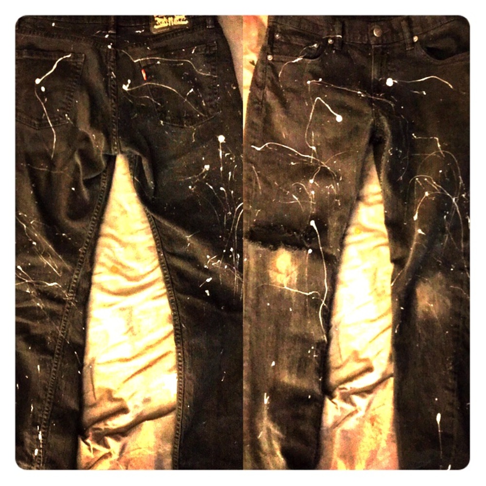 Black painted jeans